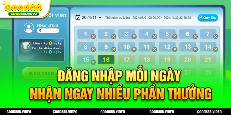 Đăng nhập Good88 nhận về cho mình nhiều phần thưởng giá trị