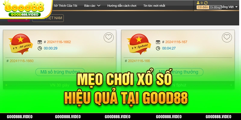 Mẹo chơi xổ số Good88 đặt đâu trúng đó